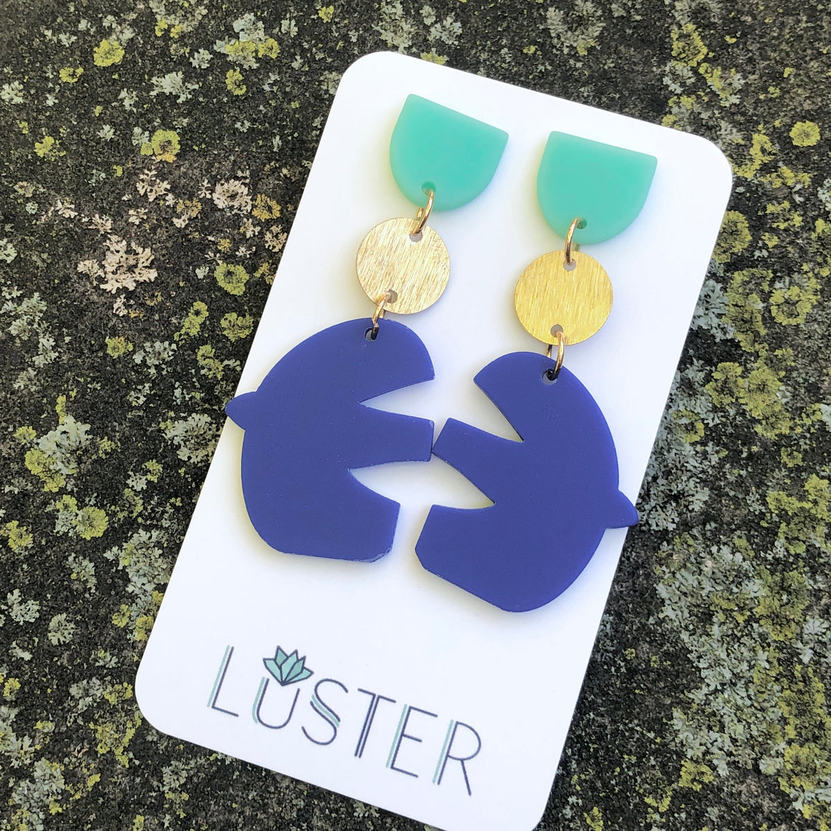 Acrylic + Brass Abstract Statement Earrrings