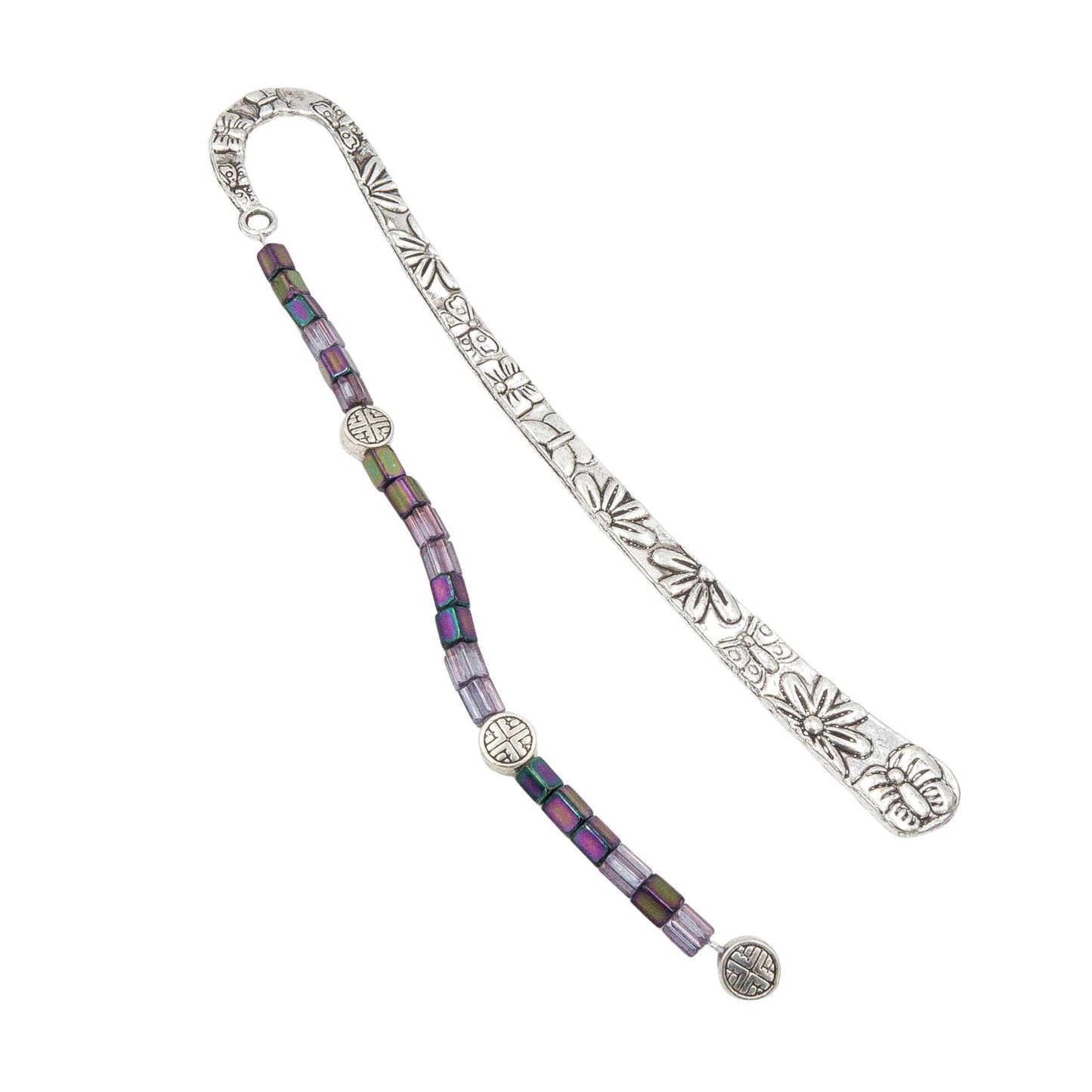 Bookmark - Shimmering Iris Purple Czech Glass