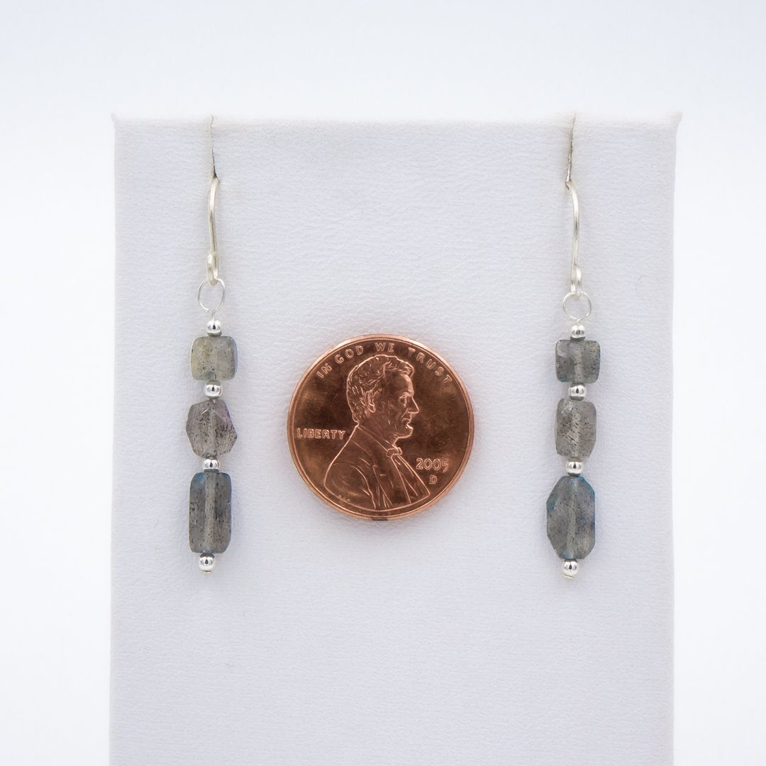 Blue Flashes ~ Iridescent Labradorite Earrings
