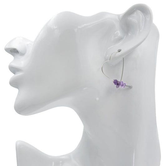 Artistic Organic Amethyst Hearts
