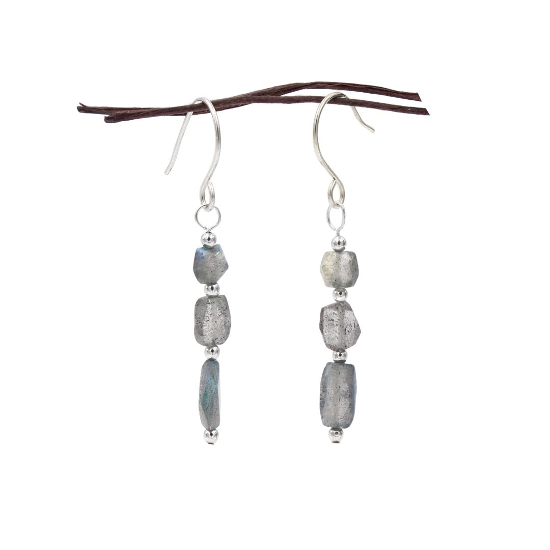 Blue Flashes ~ Iridescent Labradorite Earrings