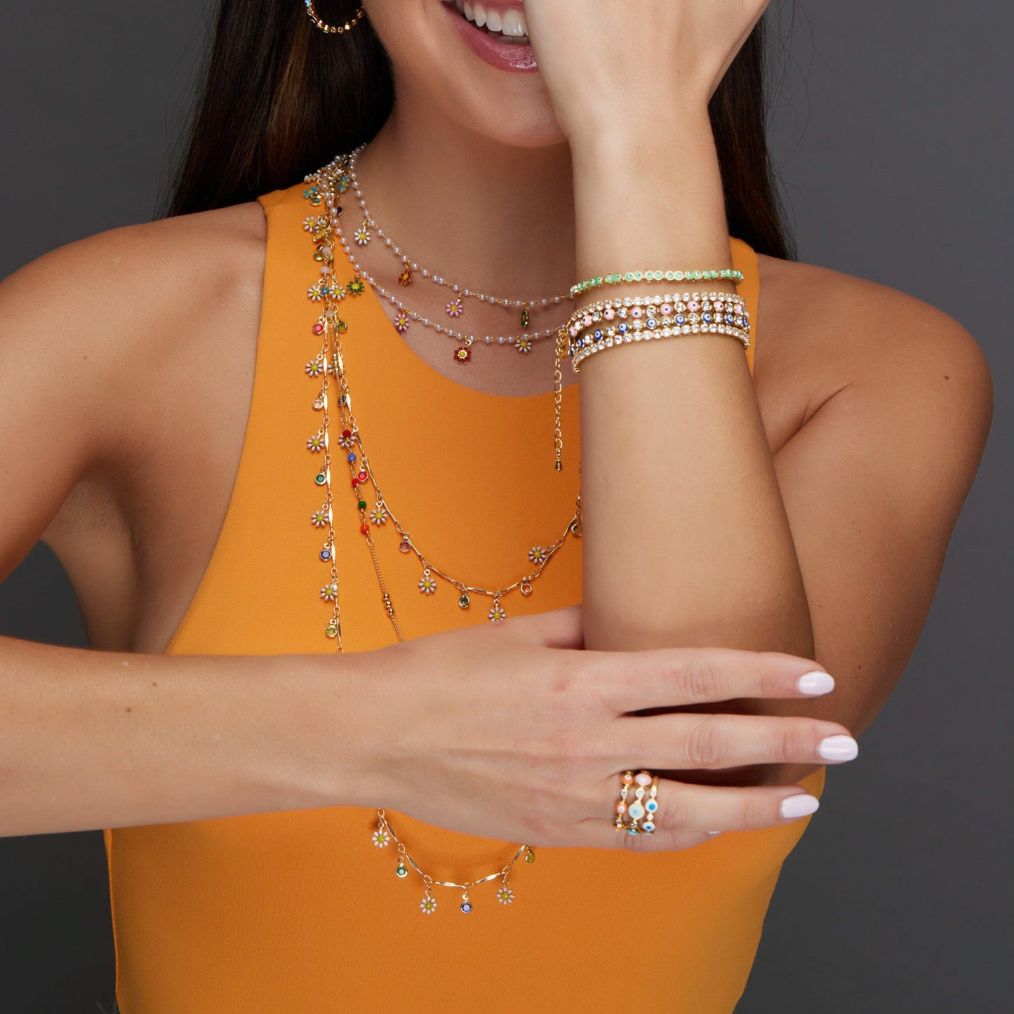Evil Eye Tennis Bracelets Zirconia-Gold