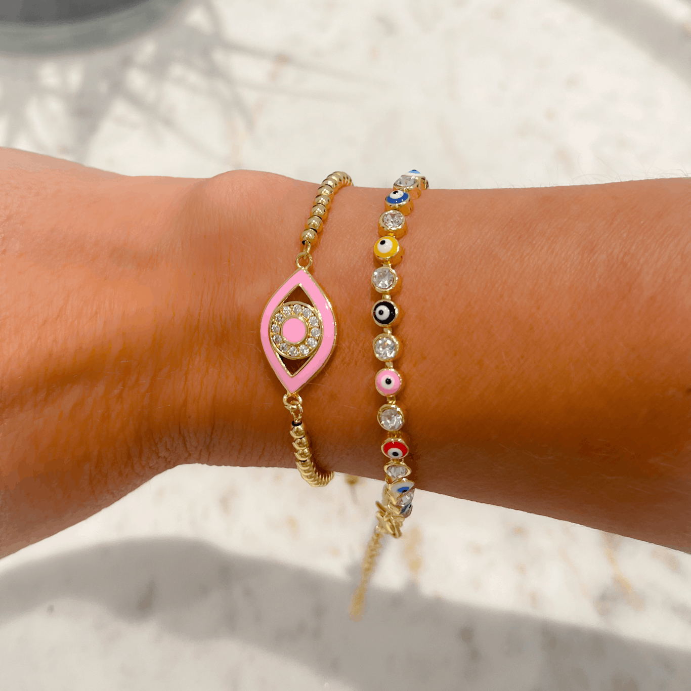 Evil Eye Tennis Bracelets Zirconia-Gold