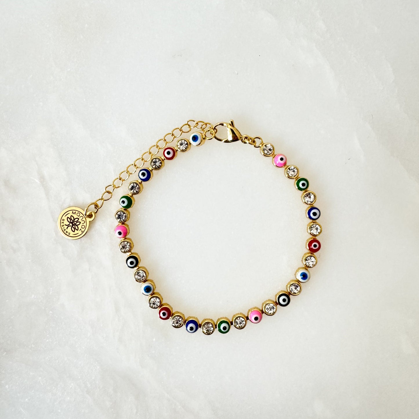 Evil Eye Tennis Bracelets Zirconia-Gold