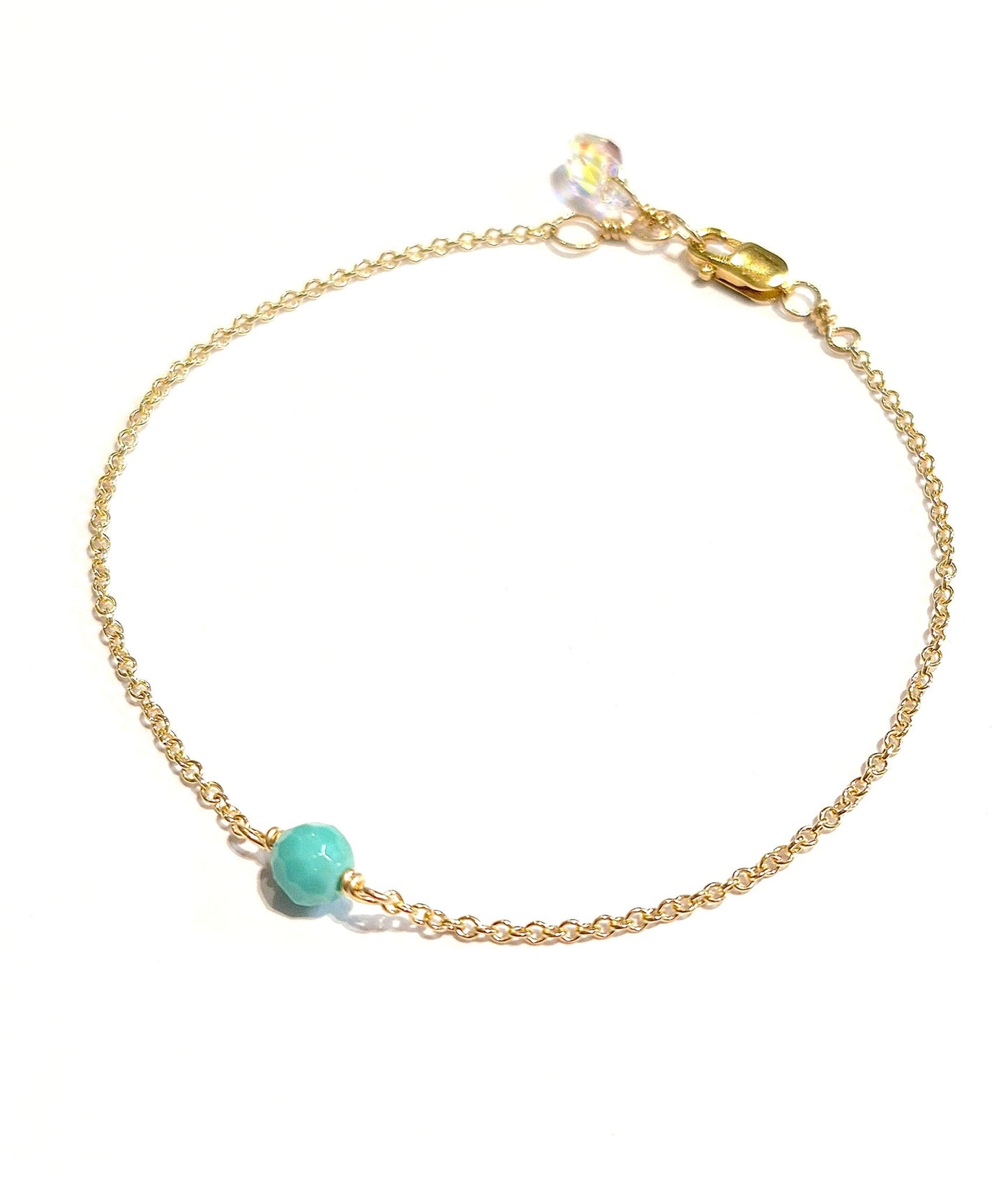 Turquoise Gemstone Bracelet with Swarovski Clasp
