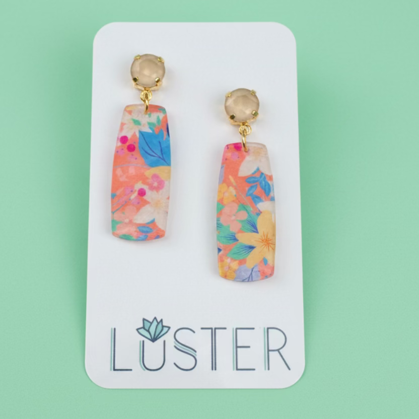 Tropical Floral Acrylic Earrings