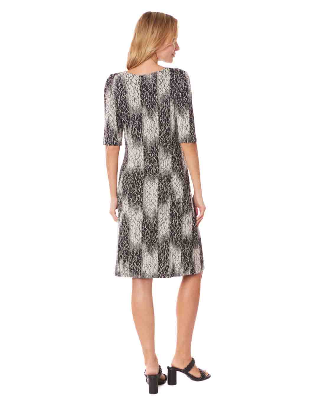 Tianello "Arro" French Knit, Jersey Jacquard, S.S. "Ballet" Dress - S - M - L - XL