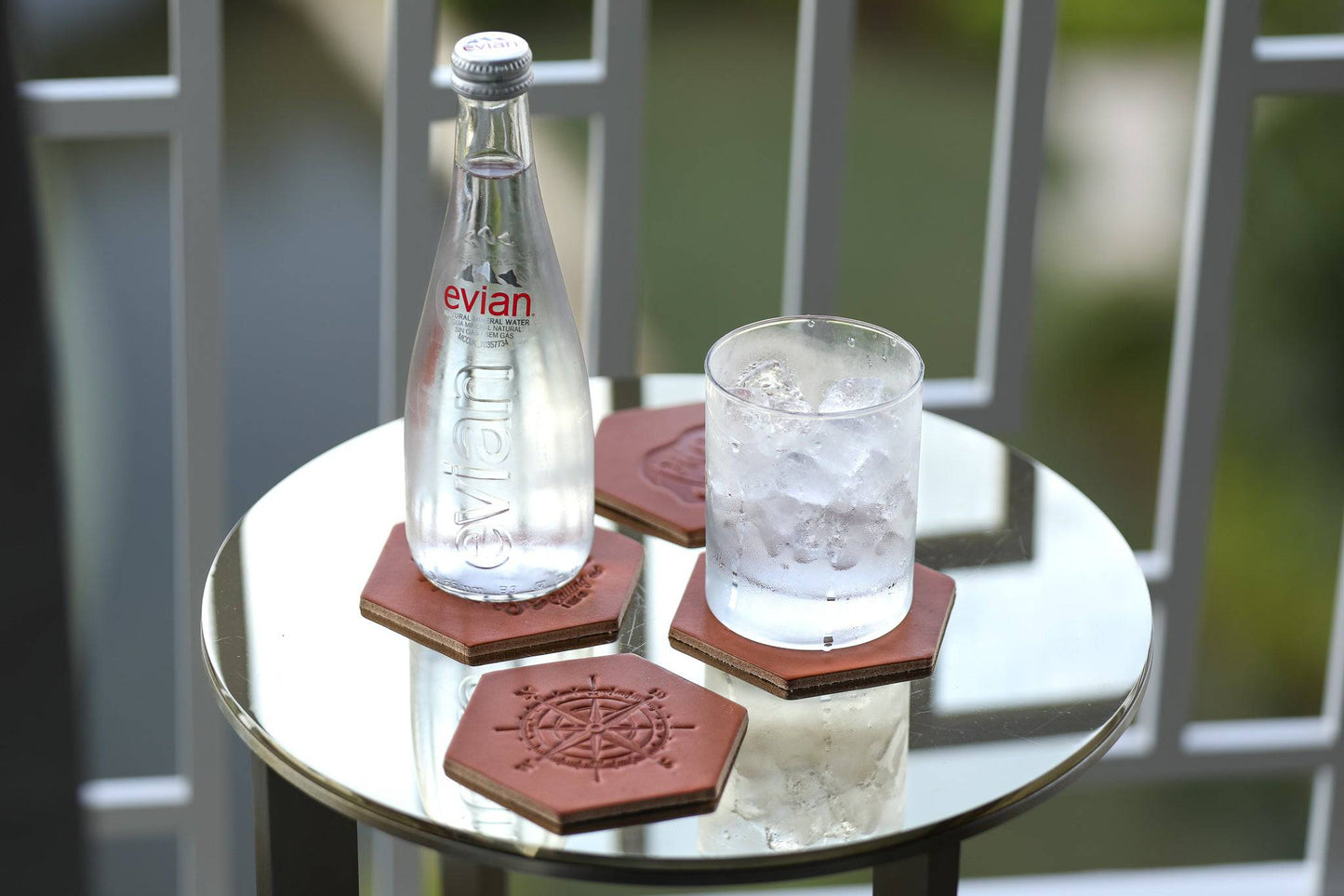 Leather Hexagon Coaster Set All for American