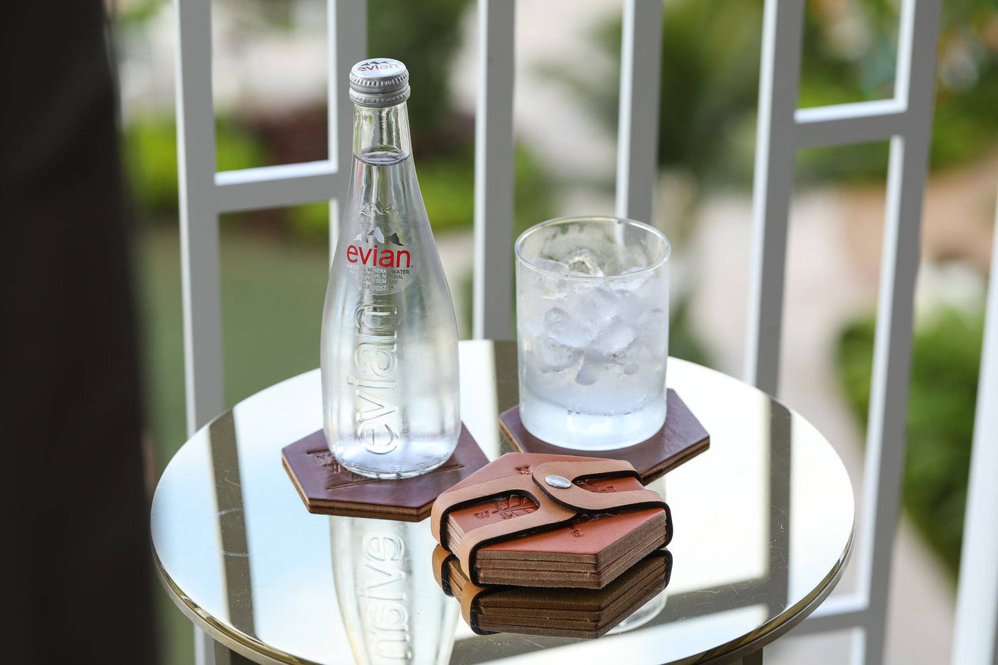 Leather Hexagon Coaster Set All for American
