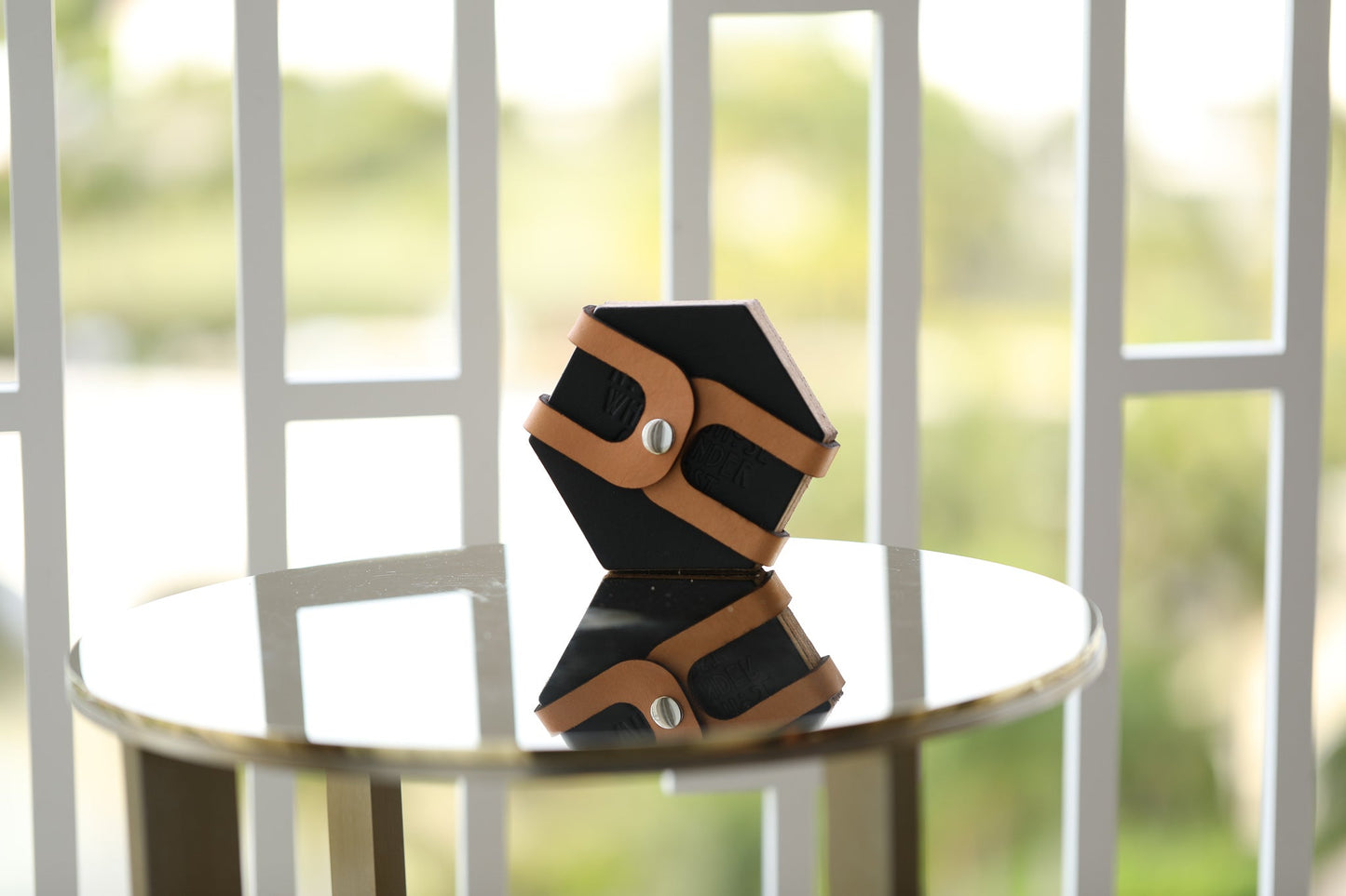 Leather Hexagon Coaster Set All for American