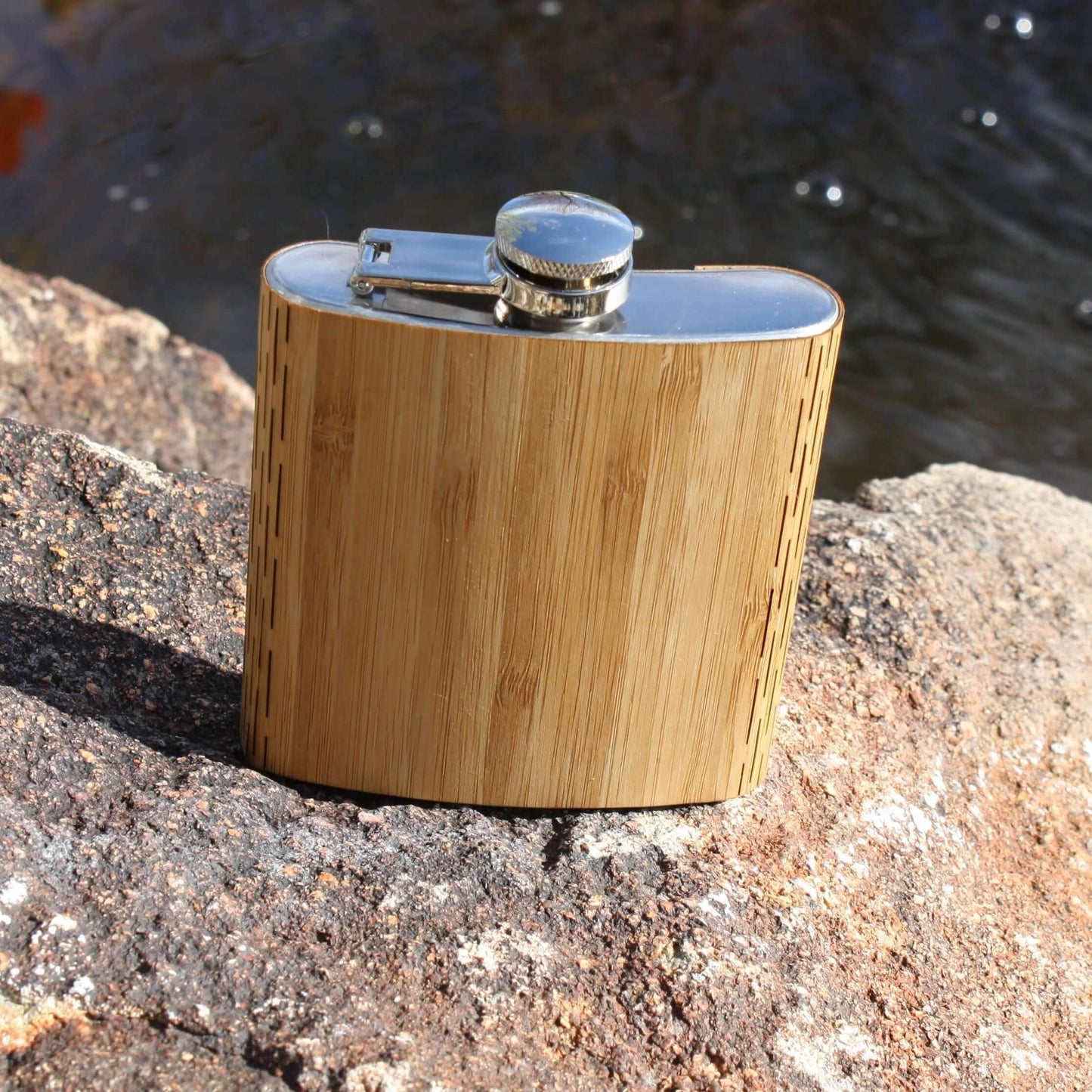 High Quality 6 oz. Wooden Hip Flask - Hand Crafted from Local Wood