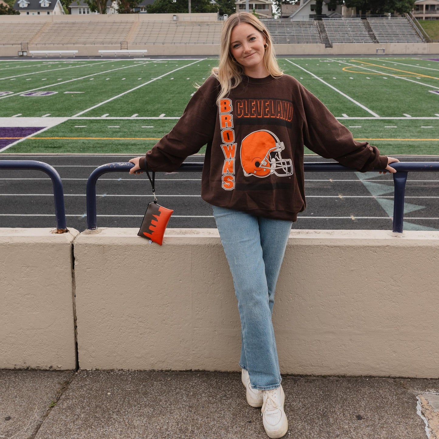 Football Stadium Skyline Game Day Wristlet