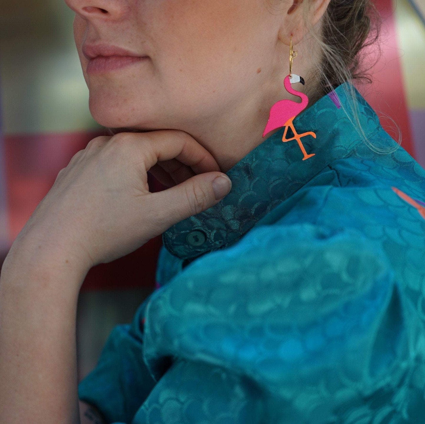 Neon Flamingo Hoops