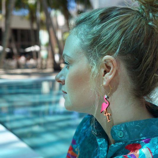 Neon Flamingo Hoops