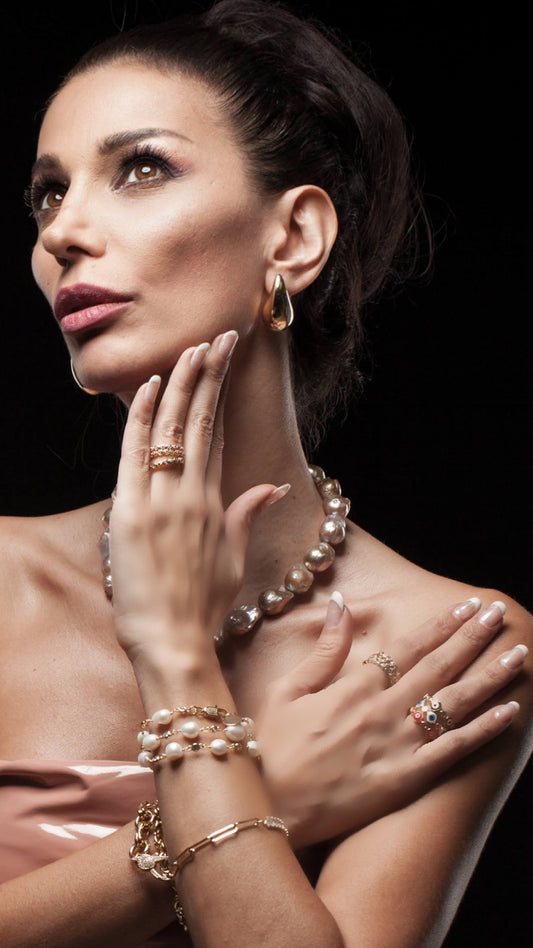 Gold Drop Statement Earrings