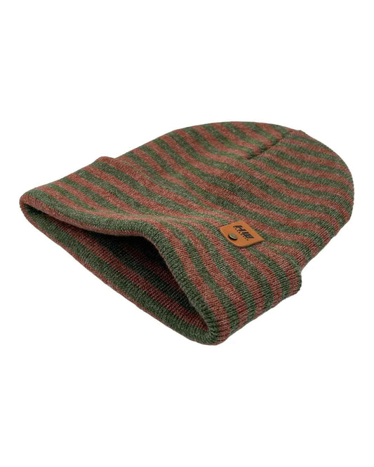 HAAKWEAR Traditional Classic RORO Cuffed Beanie / Hat - Burgundy / Green, Made in USA