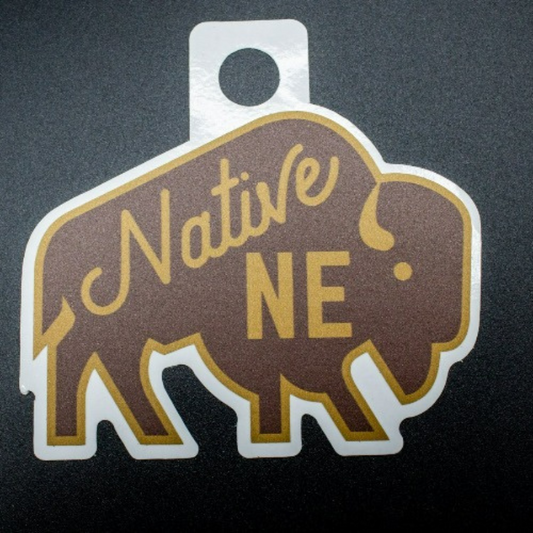 Bison Native NE Weather Resistant Sticker | 3.5" x 2.67" | HEARTlandia