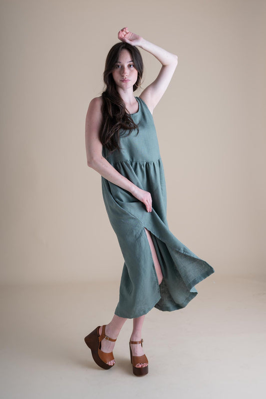 Hawthorn Dress (Updated) in Agave