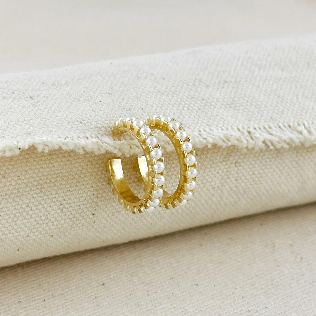 Bella Pearl Hoop Earring