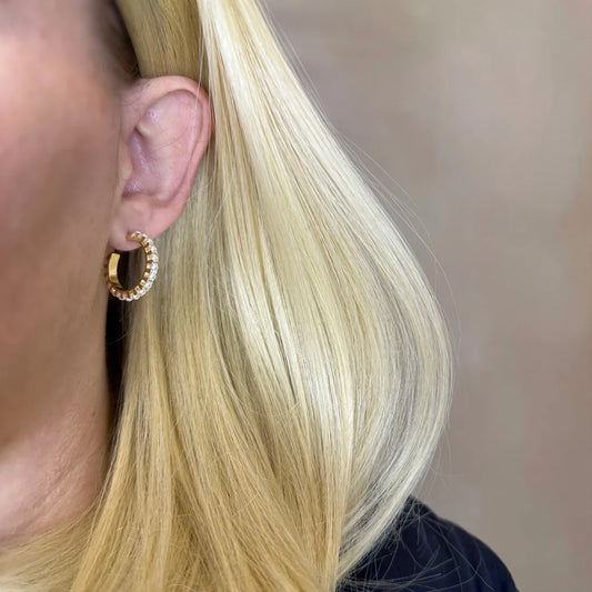 Bella Pearl Hoop Earring