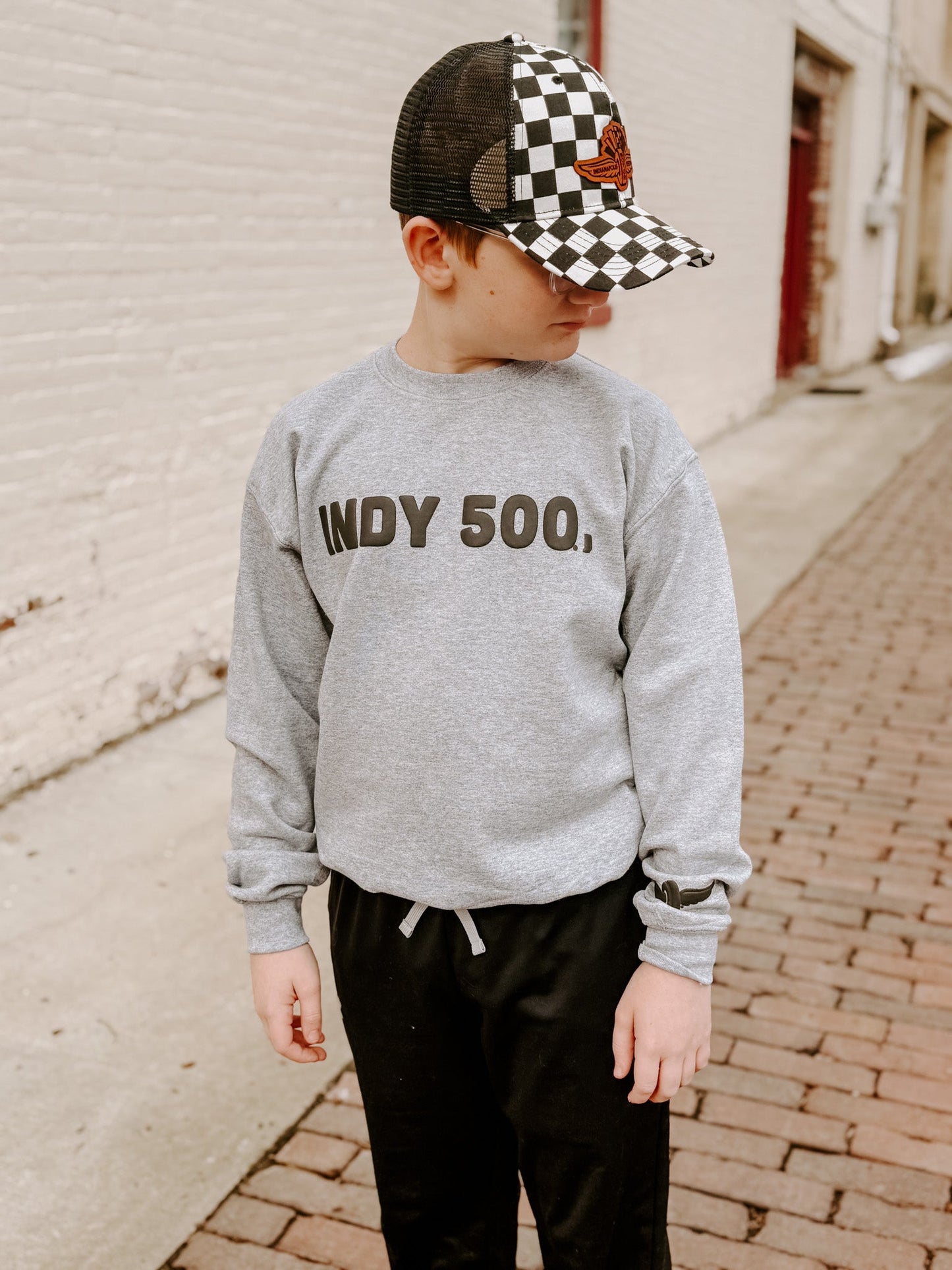 Indy 500 Puff Ink Shirt with Sleeve Detail - Kids