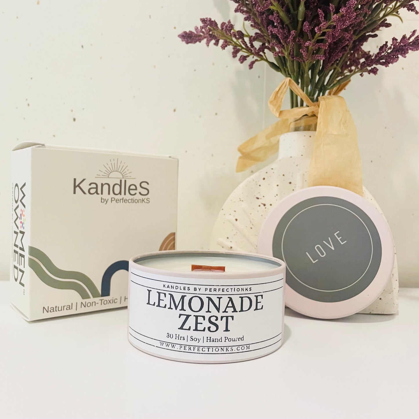 Lemonade Zest Luxury Candle | Eco-Friendly Clean-Burning Wooden Wick Candle
