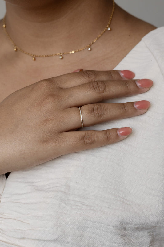 Dainty Crystal Stacker Ring