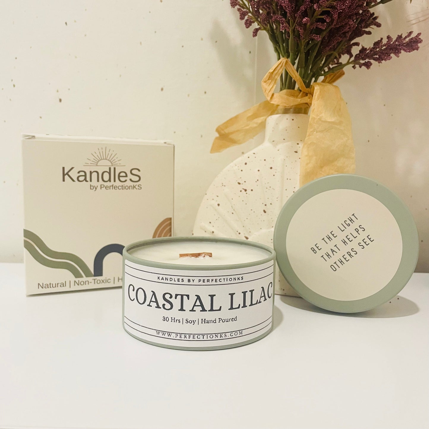 Coastal Lilac 8oz Luxury Candle – Coastal Freshness Elegant Florals