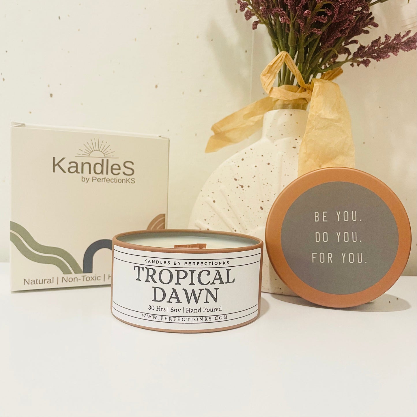 Tropical Dawn 8oz Luxury Candle - Exotic Elegance for Your Space