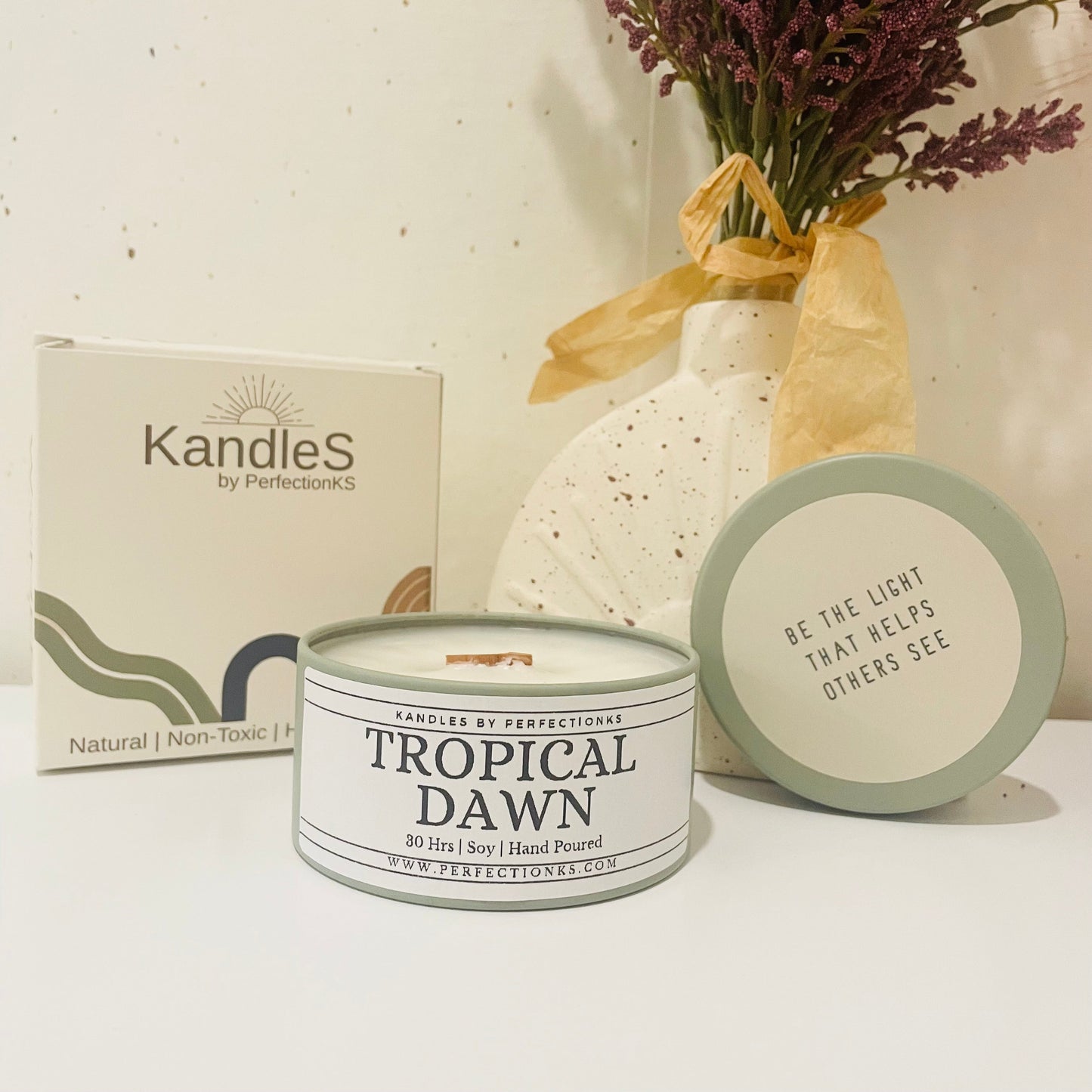 Tropical Dawn 8oz Luxury Candle - Exotic Elegance for Your Space