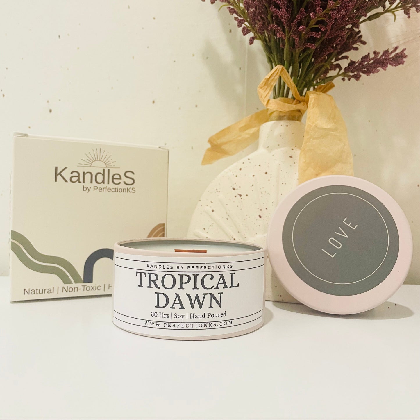 Tropical Dawn 8oz Luxury Candle - Exotic Elegance for Your Space