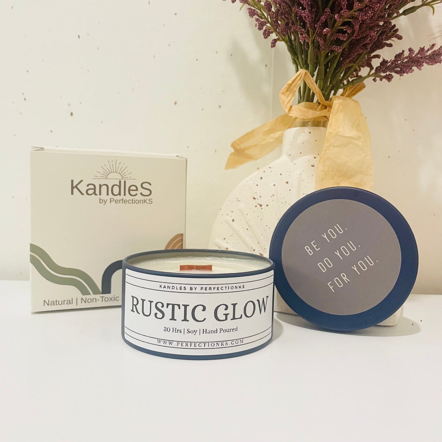 Rustic Glow 8oz Luxury Candle – A Bold Fusion of Smoky Woods & Warm Amber