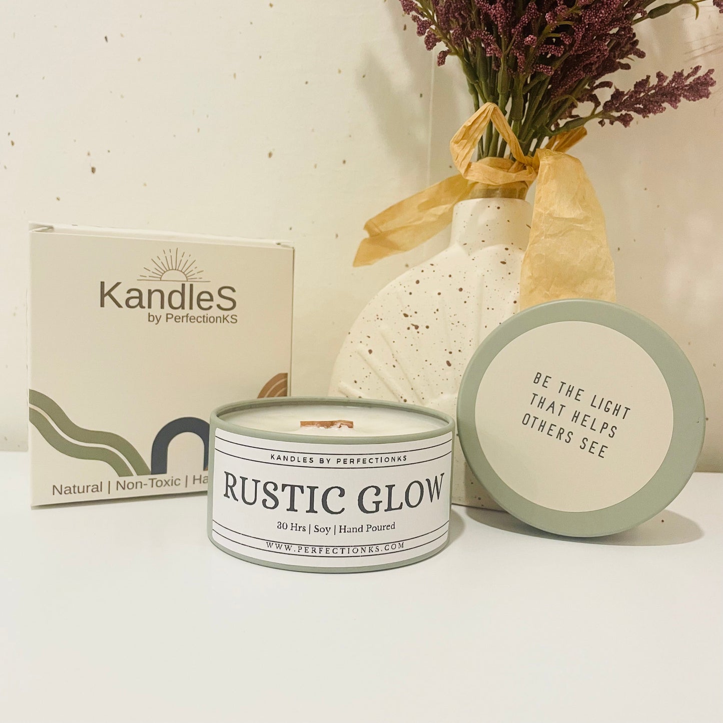 Rustic Glow 8oz Luxury Candle – A Bold Fusion of Smoky Woods & Warm Amber