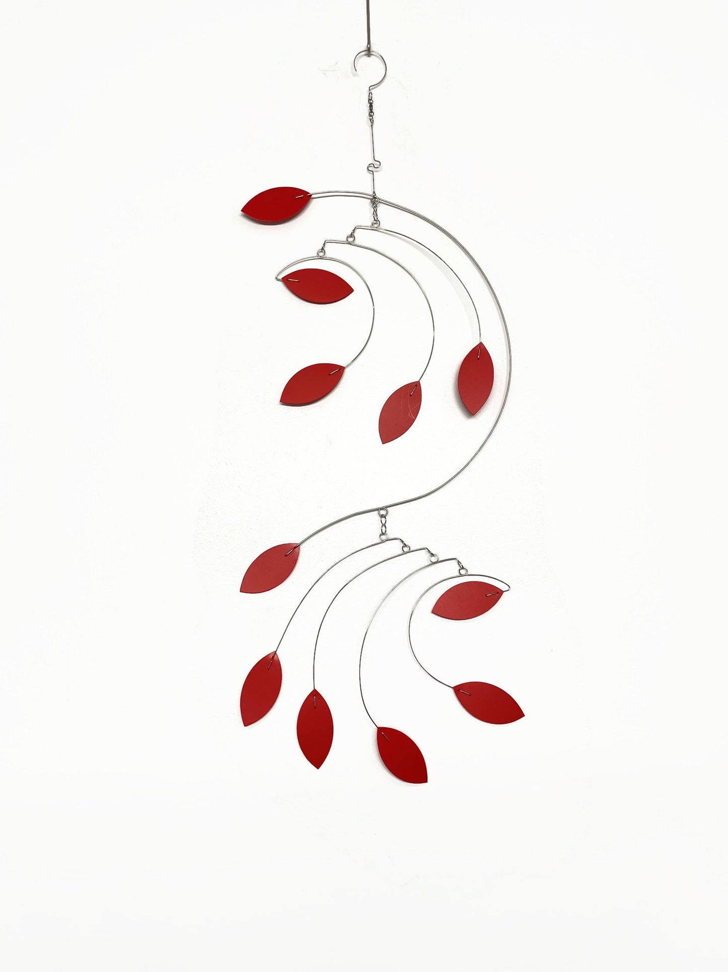 Adult Mobile Dream Catcher Style in Red Kinetic Art Sculpture