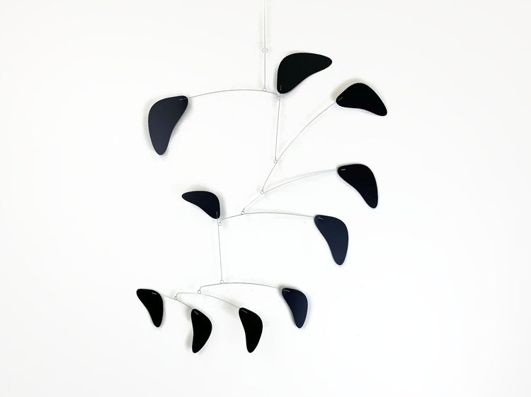 Black Mobile Large Modern Kinetic Sculpture Rang Style