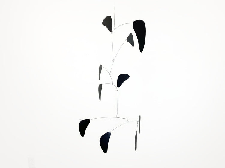 Black Mobile Large Modern Kinetic Sculpture Rang Style