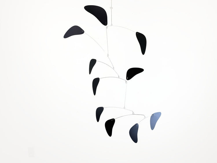 Black Mobile Large Modern Kinetic Sculpture Rang Style