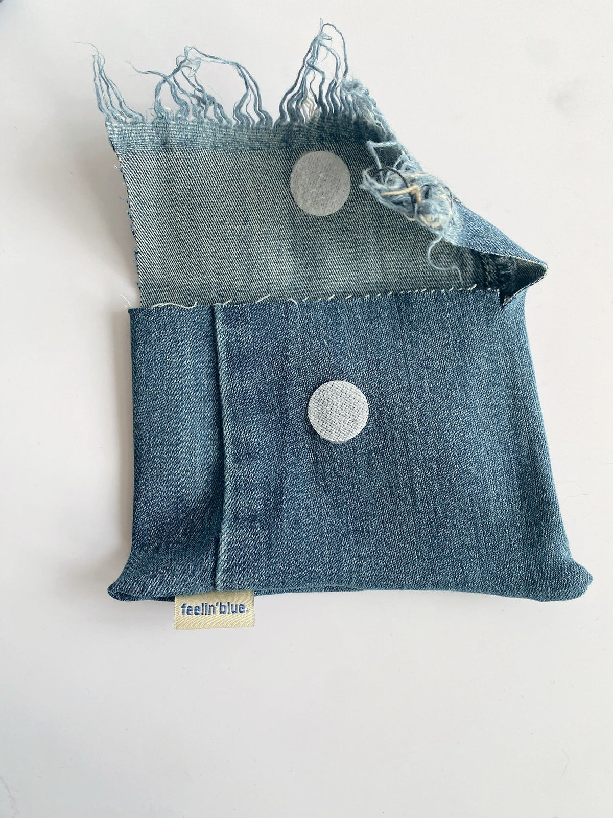 Fold-Over Denim Clutch