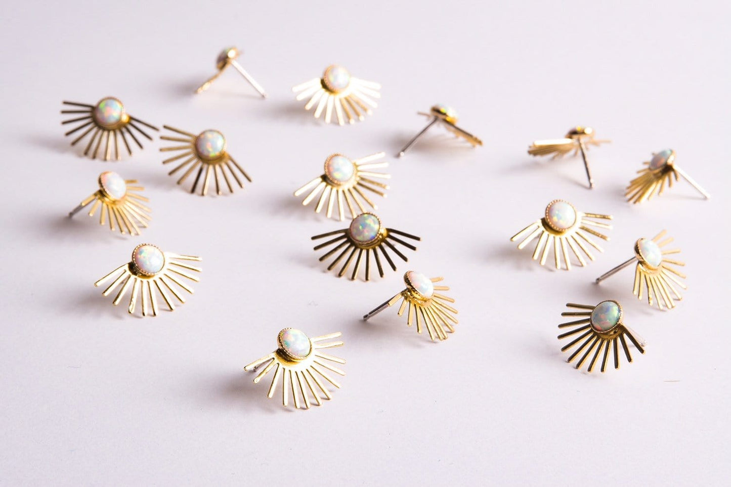 Beam Studs in Opal