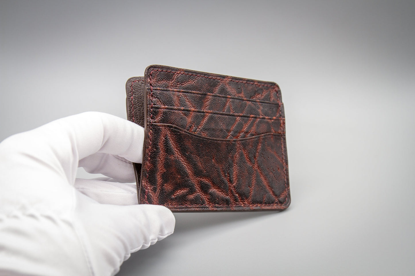 Elephant Card Holder Wallet - Burgundy