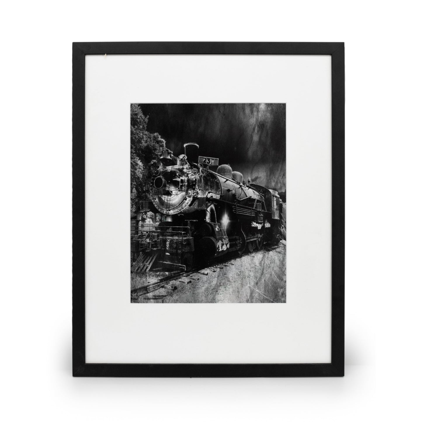 "The 237 Lincoln Train" | Black and White Framed Print | By Kent Theesen