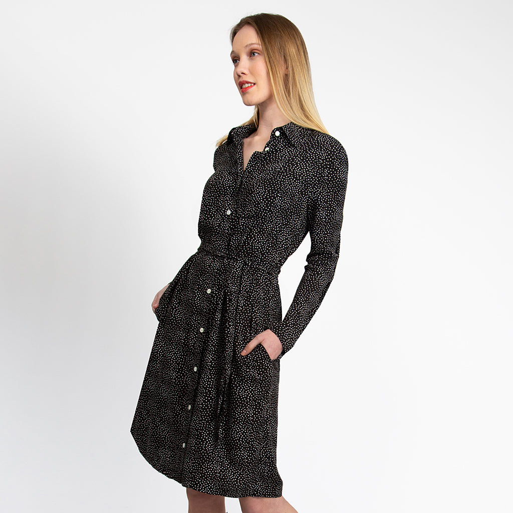 Richie Dress - Black/White Dot
