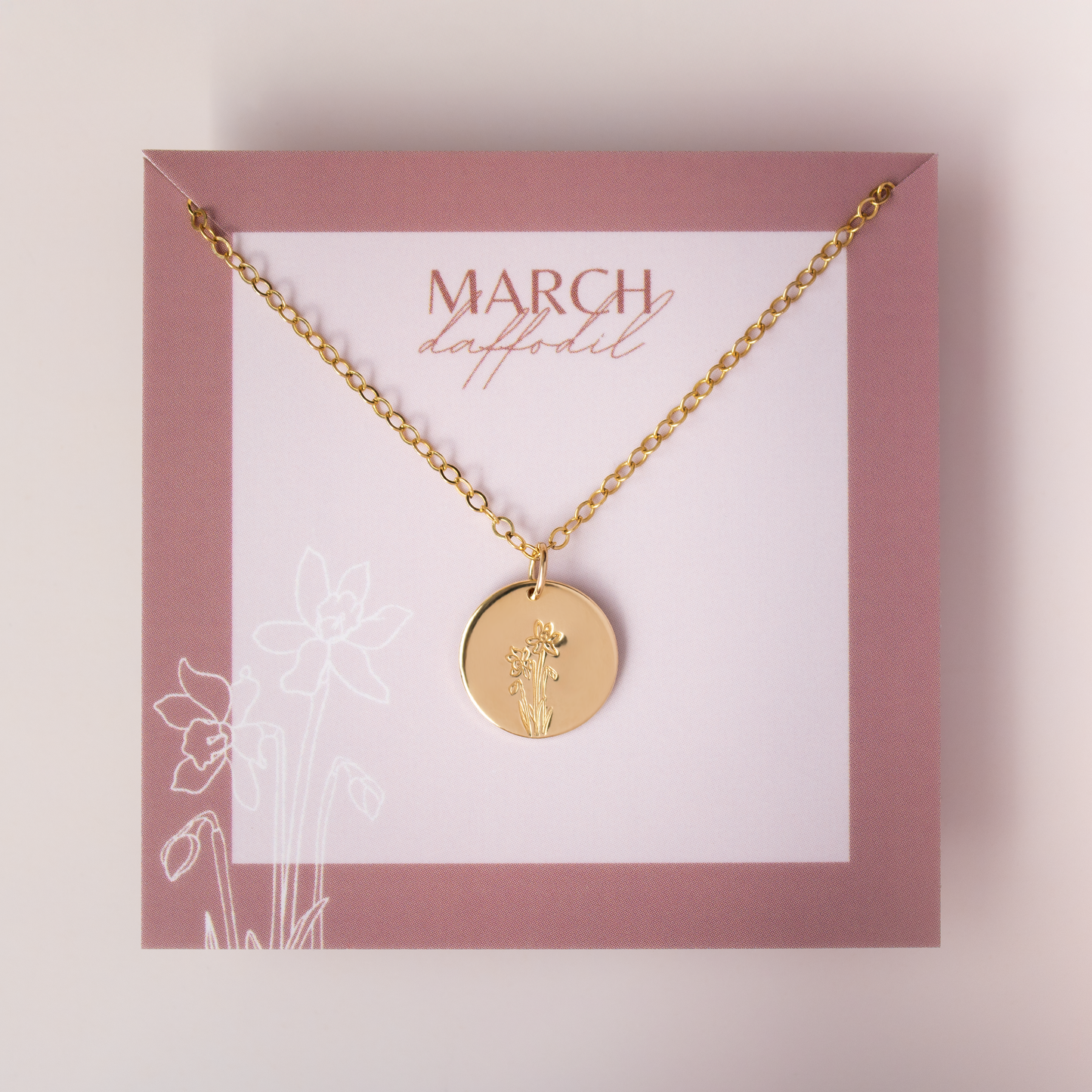 March Birth Flower Necklace • Daffodil