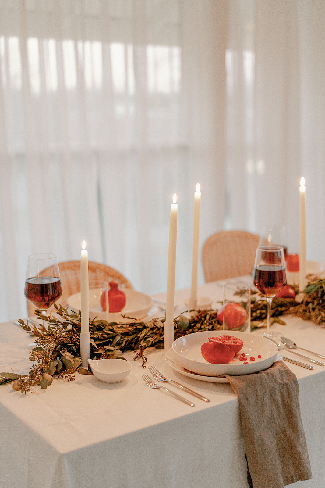 Natural White | Dipped Beeswax Taper Candles