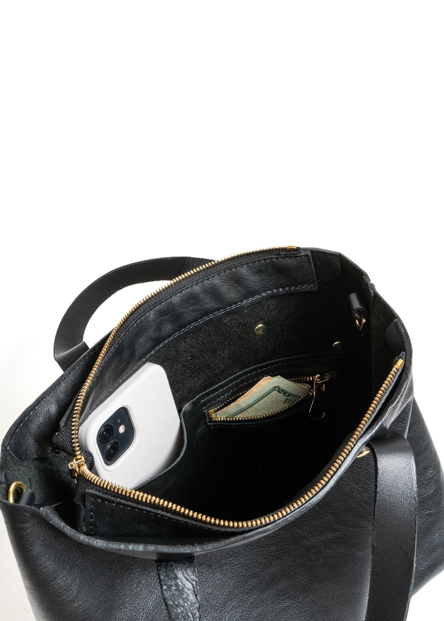 Marcy Satchel | Black Leather