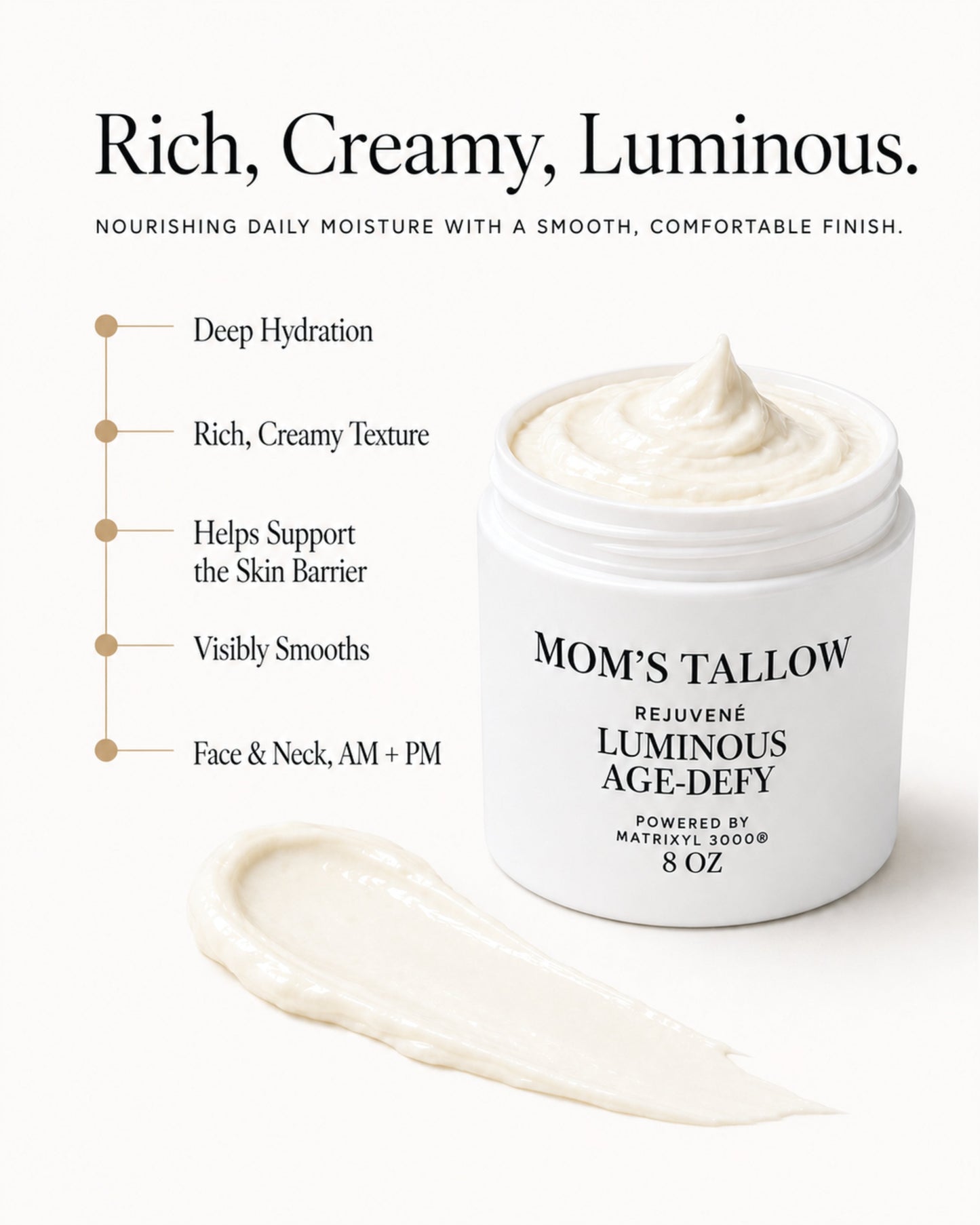 Advanced Rejuvené Luminous Age-Defy Face/Neck Cream: Featuring Matrixyl® 3000 (+ Free 4oz Deep Firming Serum)