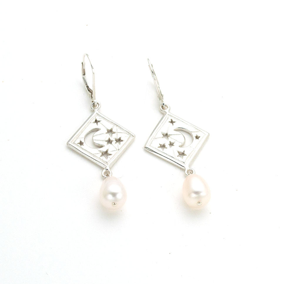 Moon and Star Drop earrings