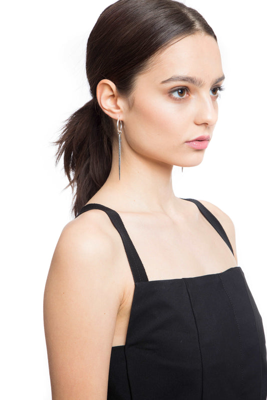 Carmen Shiny Needle Hoop Earrings – Sleek, Modern, and Timeless
