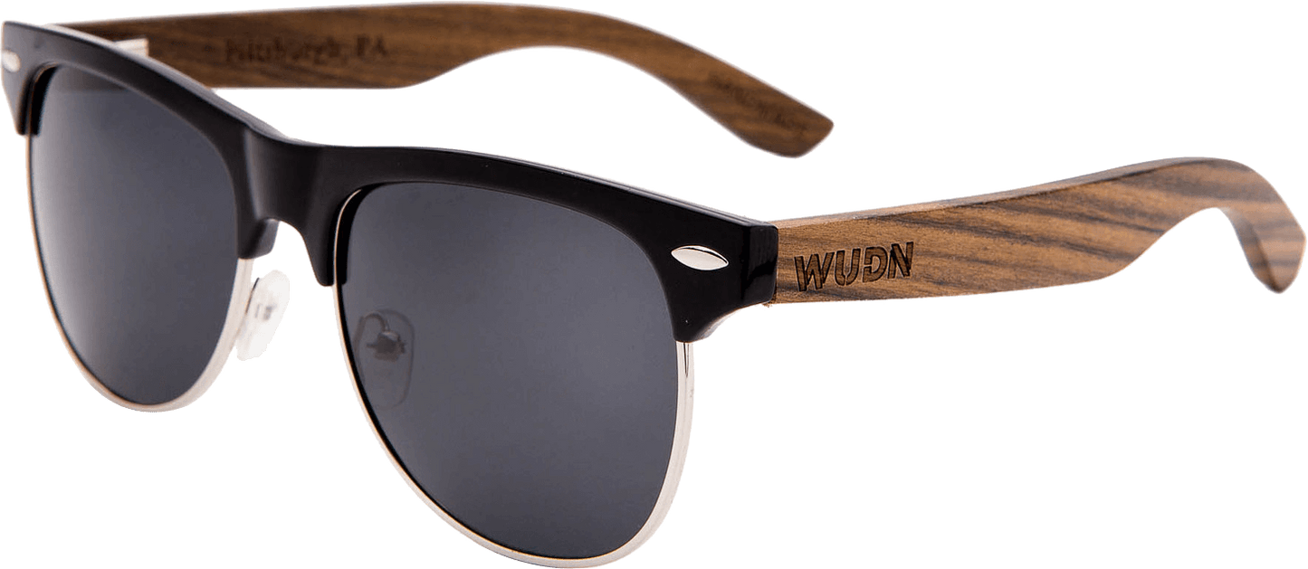 Real Ebony Browline Style RetroShade Sunglasses by WUDN