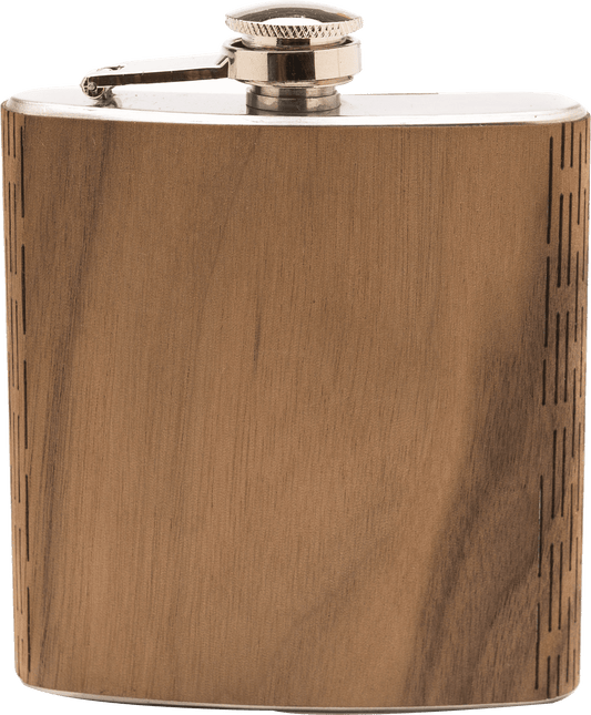 High Quality 6 oz. Wooden Hip Flask - Hand Crafted from Local Wood
